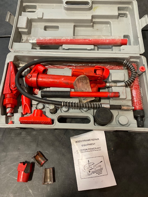 Photo 1 of 12 Ton Porta Power Hydraulic Jack, Upgraded Hydraulic Combined Multifunctional Jack for car Repairs,Auto Body Frame Repair Kit (FLD-12T)