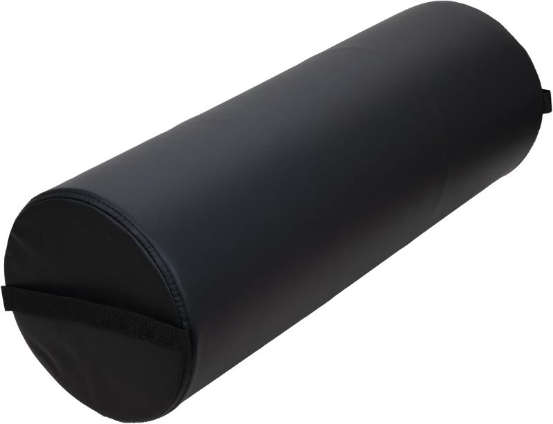 Photo 1 of ForPro Professional Collection Jumbo Full Round Bolster Pillow, Black, Oil and Stain-Resistant, for Massage and Yoga, 9” R x 26” L