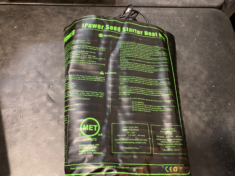 Photo 1 of iPower Durable Seedling Heat Mat Warm 20" x 20" Hydroponic Heating Pad Waterproof for Seed Starting Greenhouse and Germination