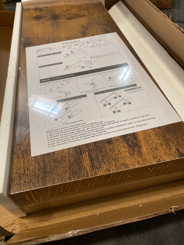 Photo 1 of Floating Shelves for Wall 23.6" Long - Wall Mounted Shelf Bathroom Kitchen Living Room Bedroom Farmhouse Home Decor Display Bookshelf Large 23.6 x 9.3 inch Set of 2, Rustic Brown