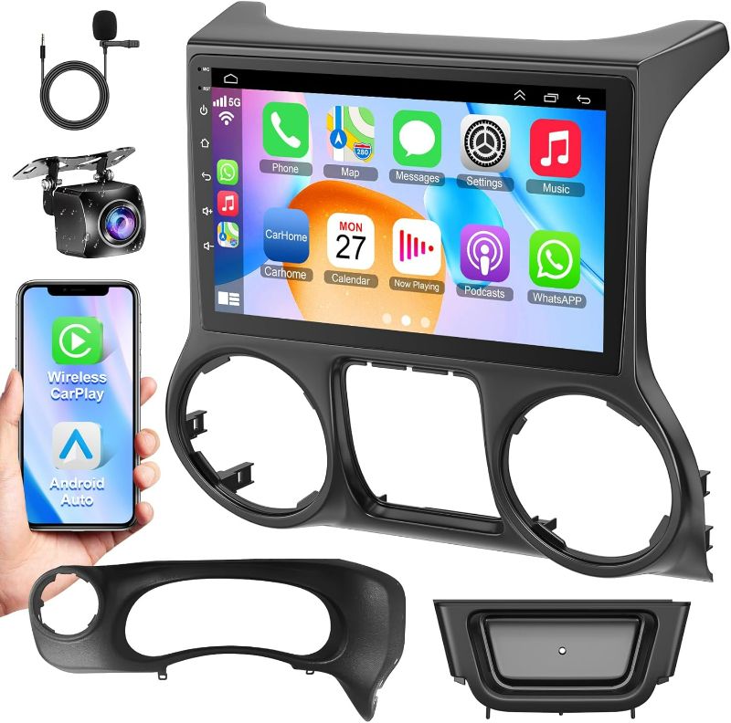 Photo 1 of 4GB+64GB Car Radio for Jeep Wrangler 2015 2016 2017,10.1 inch IPS Touchscreen Android 13 Stereo - Wireless Carplay & Android Auto,GPS Navigation & Bluetooth