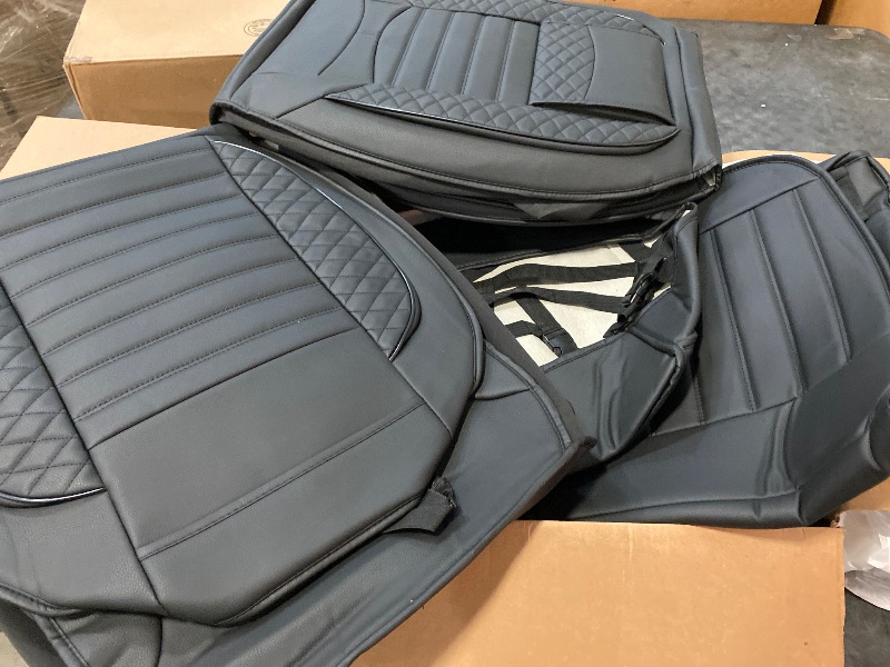 Photo 1 of Front Seat Covers for Hyundai Tucson 2010-2025 2026, First Row 2 Pcs Faux Leather Seat Cover Car Cushion Protector Compatible Airbag (2 Front Set?Black&Grey)