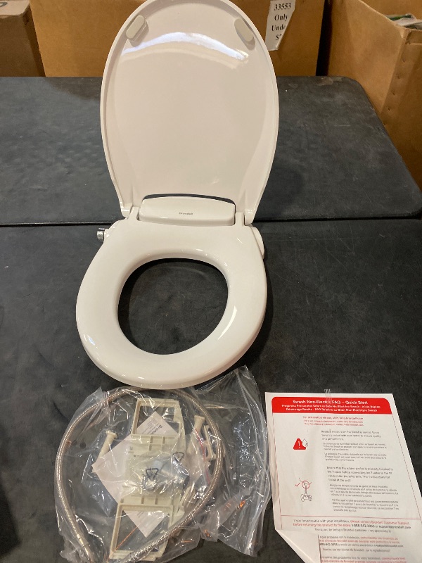 Photo 1 of Brondell Bidet Toilet Seat Non-Electric Swash Seat, Fits Round Toilets, White – Dual Nozzle System, Ambient Water Temperature – Bidet with Easy Installation