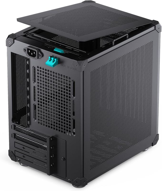 Photo 1 of C6-ITX Black Mini ITX Handled Mesh PC Case, Simple Compact Desktop Chassis, SP MB mini-ITX/Mini-DTX, ATX Power Bite (L140mm Max.), 170mm Tower Cooler,Tool-Free Open SFF Case, Black