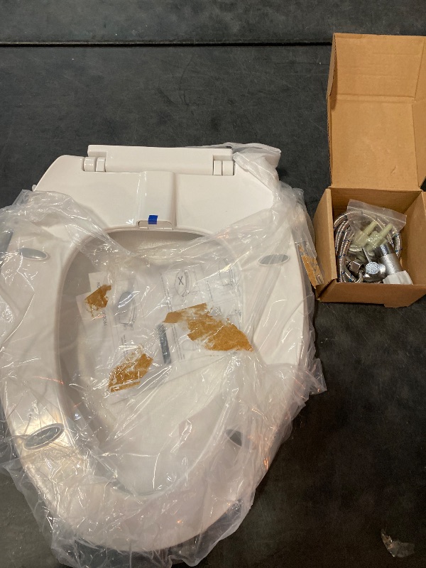 Photo 1 of Elongated Bidet Toilet Seat with Quiet-Close, Non-Electric Bidet Mode with Dual Nozzles, Fit Elongated Toilet Seat, Adjustable Water Pressure with Brass inlet (Elongated)