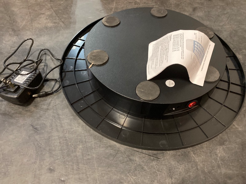 Photo 1 of Black/White Electric Motorized Rotating Turntable Display Stand, 21 Inch / 52Cm Diameter, 220Lb Centric Loading for Shop Display,Black