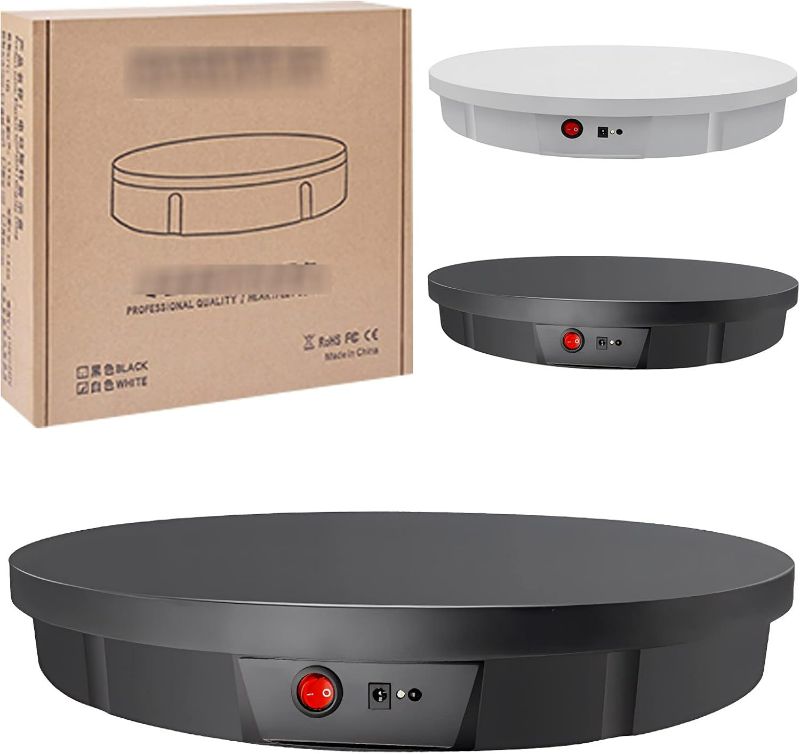 Photo 1 of Black/White Electric Motorized Rotating Turntable Display Stand, 21 Inch / 52Cm Diameter, 220Lb Centric Loading for Shop Display,Black