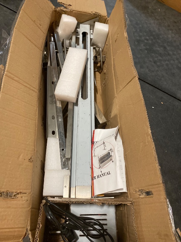 Photo 1 of 53.54" Electric BBQ Rotisserie Grill Kit, Automatic Rotisserie Motor, Stainless Steel Grill Tool, Universal Rotisserie Kit for Chicken Pig Lamb Outdoor Party Campfire Barbecue,Height Adjustable