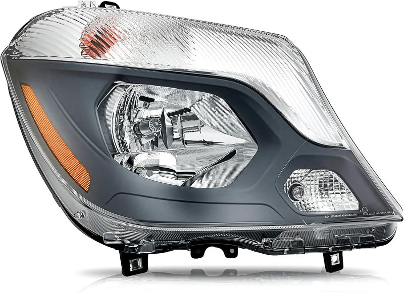 Photo 1 of Headlight Assembly Compatible With Mercedes Sprinter 2014 2015 2016 2017 2018 Halogen Headlamp, Bulbs Included, Right/Passenger Side