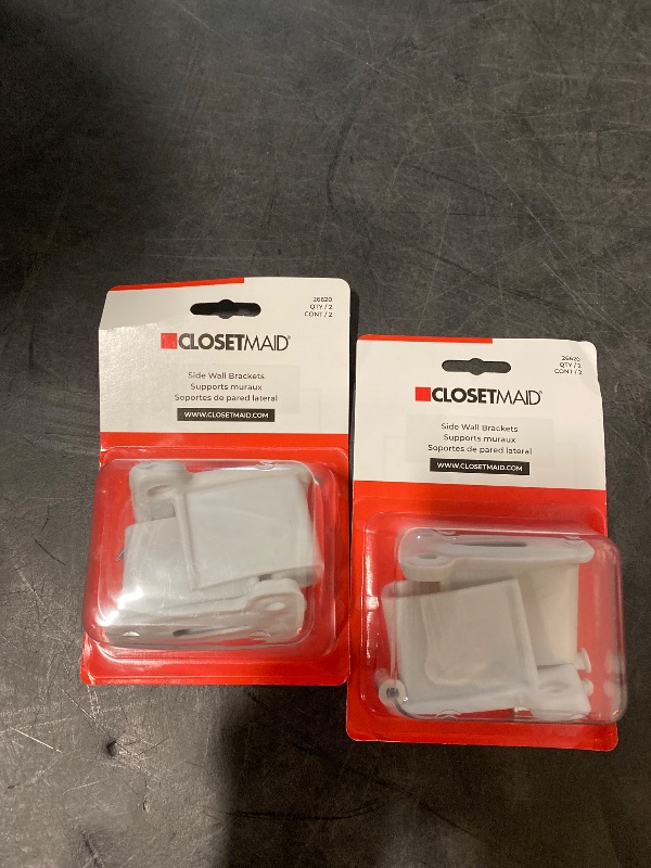 Photo 1 of 2 Count (2-Pack) Pre-Loaded 2 in. H Wall Shelf Brackets with Anchors for Wire Shelving