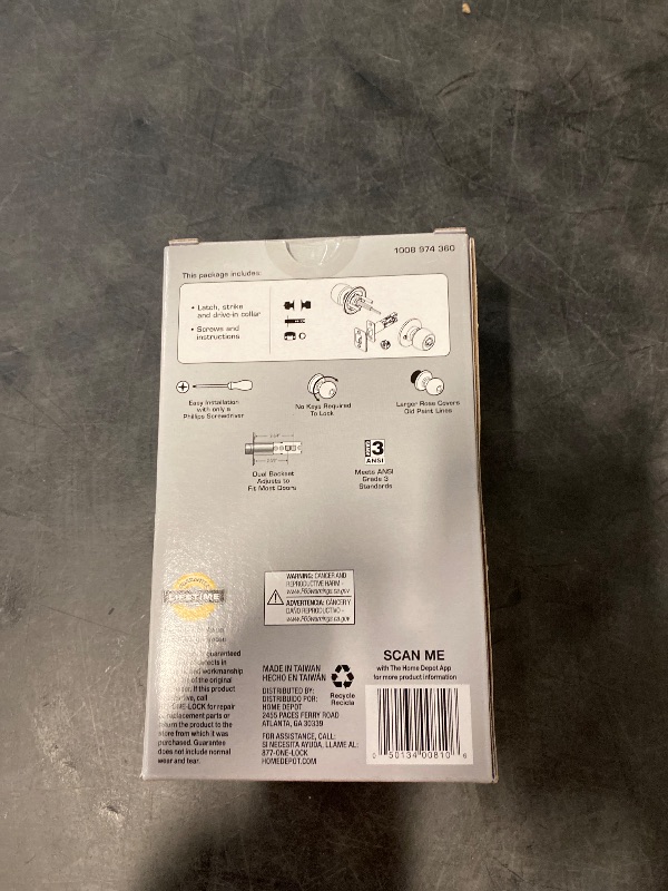 Photo 1 of Brandywine Stainless Steel Bed/Bath Door Knob