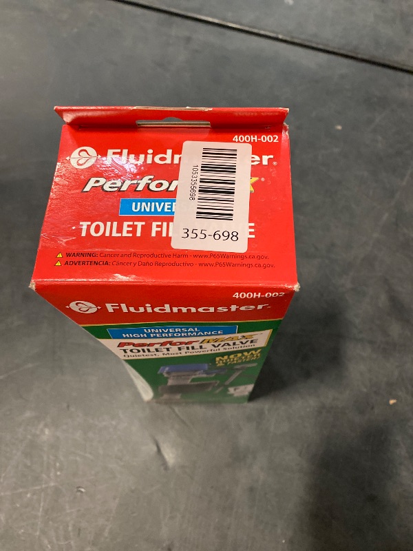 Photo 1 of Fluidmaster 400H-002 Performax Universal Toilet Fill Valve High Performance Tank and Bowl Water Control, 1-Pack, Multicolor