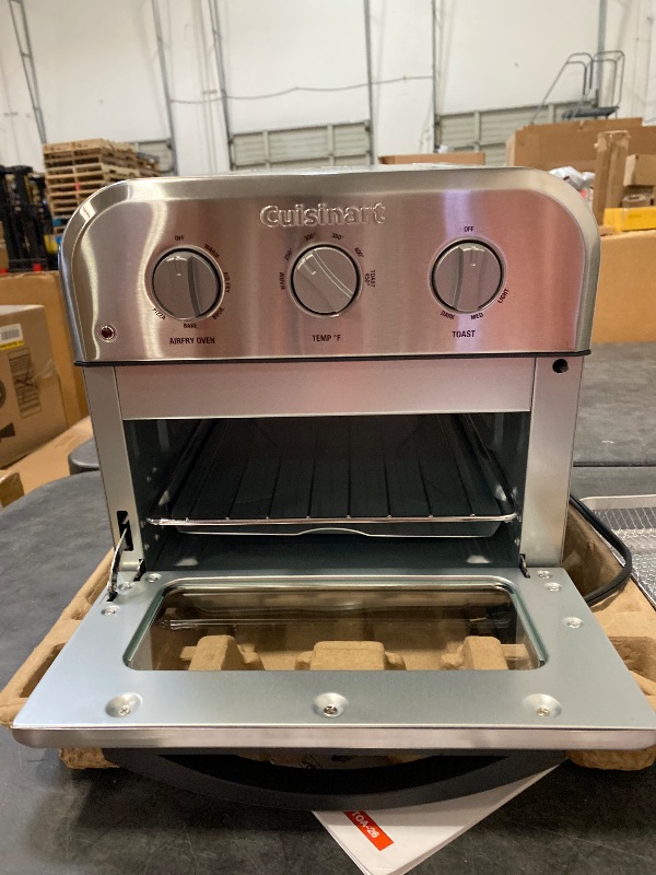 Photo 1 of Cuisinart Compact Air Fryer Toaster Oven, Stainless Steel Fryer with 6-in-1 Functions, Adjustable Temperature, Includes Oven Rack, Baking Pan and Air Fry Basket, TOA-26