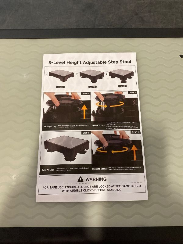 Photo 1 of Adjustable Step Stool for Adults, Noctilucent Bed Step Stools, 600 LBS Capacity Non-Slip Safety Step Platform Indoor and Outdoor for Seniors and Kids, Wide Step Stools Elderly Assistance at Night