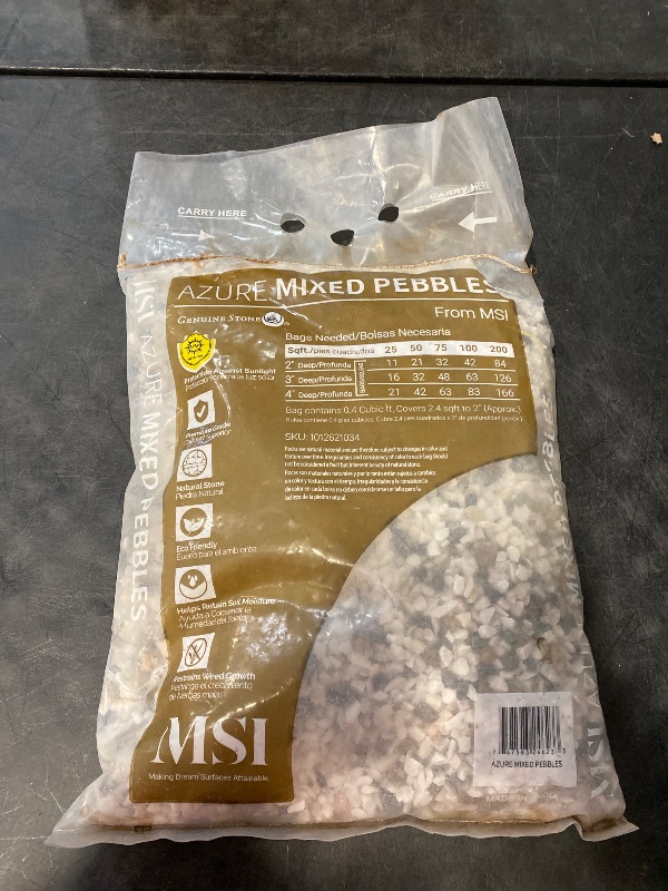 Photo 1 of Azure Mixed 0.4 Cu. Ft. per Bag 0.12 in. to 0.31 in. Bagged Landscape Pebbles (1-Bag)