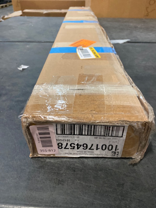 Photo 1 of Home Decorators Collection White Cordless Room Darkening 2 in. Faux Wood Blind for Window - 48.5 in. W x 48 in. L