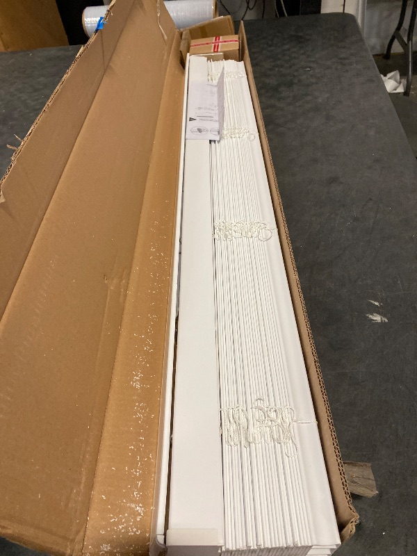 Photo 1 of Home Decorators Collection White Cordless Room Darkening 2 in. Faux Wood Blind for Window - 48.5 in. W x 48 in. L