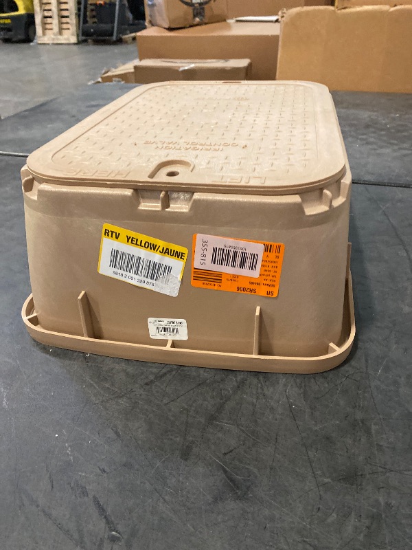 Photo 1 of 14 in. X 19 in. Rectangular Standard Series Valve Box Extension & Cover, 6-3/4 in. Height, Sand Box, Sand ICV Cover
