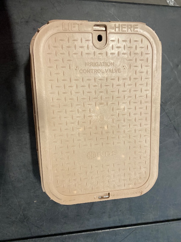 Photo 1 of 14 in. X 19 in. Rectangular Standard Series Valve Box Extension & Cover, 6-3/4 in. Height, Sand Box, Sand ICV Cover
