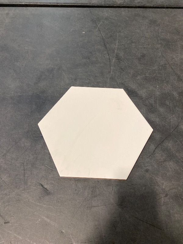Photo 1 of  14 pc Glassel Bianco Hexagon 9 in. x 10 in. Matte Porcelain Floor and Wall Tile (6.89 sq. ft./Case)
