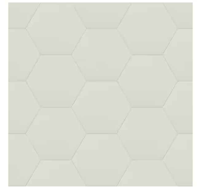 Photo 1 of  14 pc Glassel Bianco Hexagon 9 in. x 10 in. Matte Porcelain Floor and Wall Tile (6.89 sq. ft./Case)
