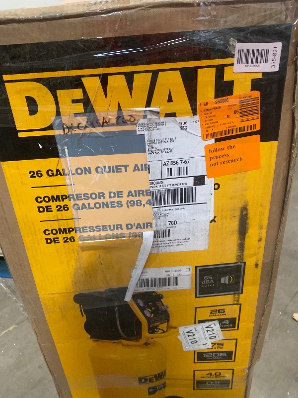 Photo 1 of DEWALT 26 Gallon Quiet Portable Air Compressor (DXCMSAC260)