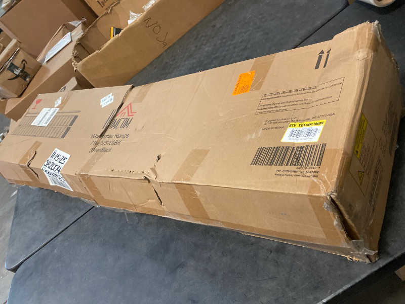 Photo 1 of 6' Lightweight Aluminum Portable Skidproof PVC Carpeted Folding Wheelchair Ramp