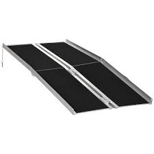 Photo 1 of 6' Lightweight Aluminum Portable Skidproof PVC Carpeted Folding Wheelchair Ramp