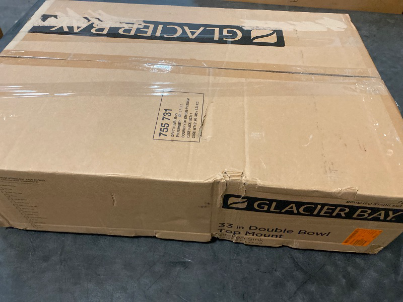 Photo 1 of 33 in. Drop-In 50/50 Double Bowl 20 Gauge Stainless Steel Kitchen Sink