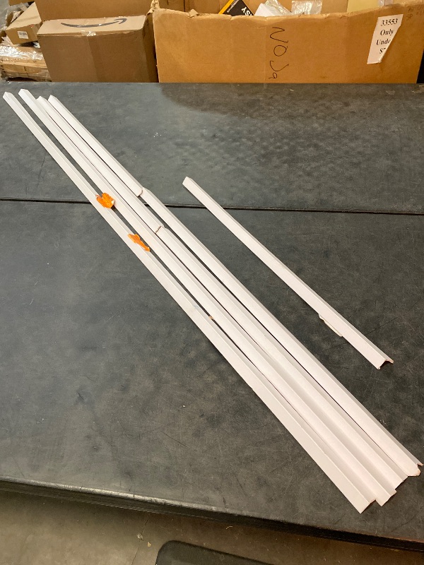 Photo 1 of 4 Pack Plastic PVC Corner 90 Degree Angle Trim Wall Edge Protector White Beige Grey Self Adhesive for Inside Outside Stair Steps Edging Drywall Corner Molding Strips Blue Color 64inch