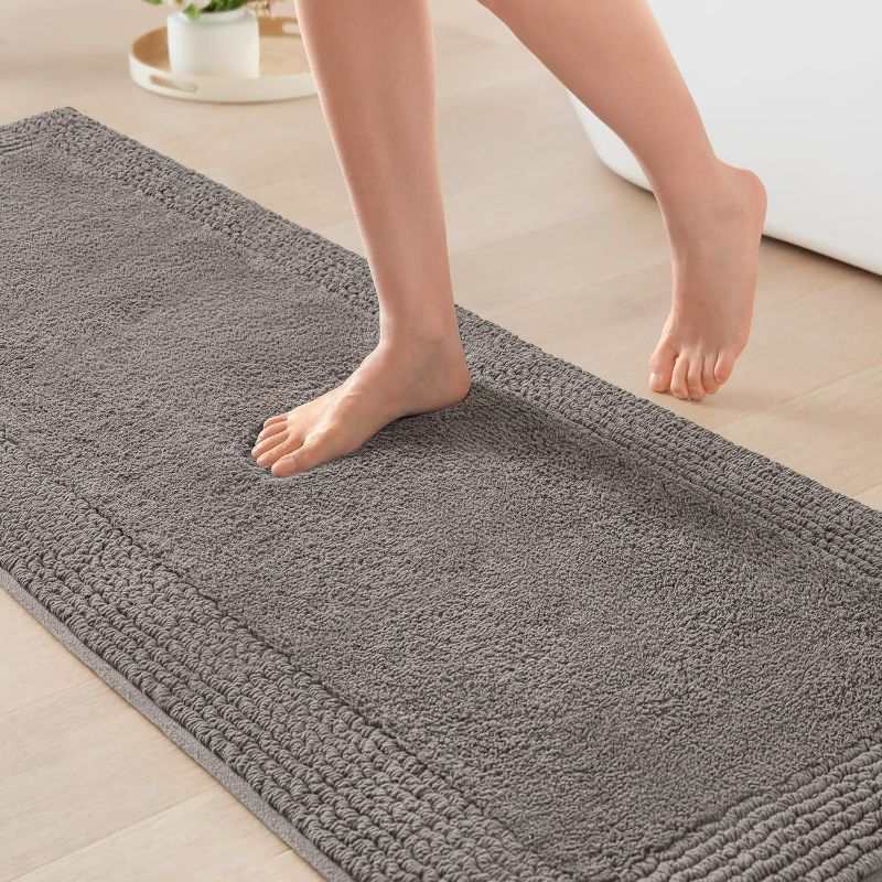 Photo 1 of Madison Park Splendor Reversible 100% Cotton Tufted Bathroom Rug-3000 GSM Hotel Quality Luxurious Plush Medium Pile Bath Mat Absorbent, Quick Dry, Shower Room Décor, 24x72, Charcoal