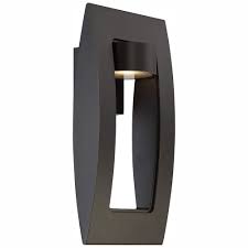 Photo 1 of Frolynn 16 in. 1-Light Oil Rubbed Bronze with Gold Highlights Integrated LED Outdoor Wall Light Sconce w/ Etched Glass