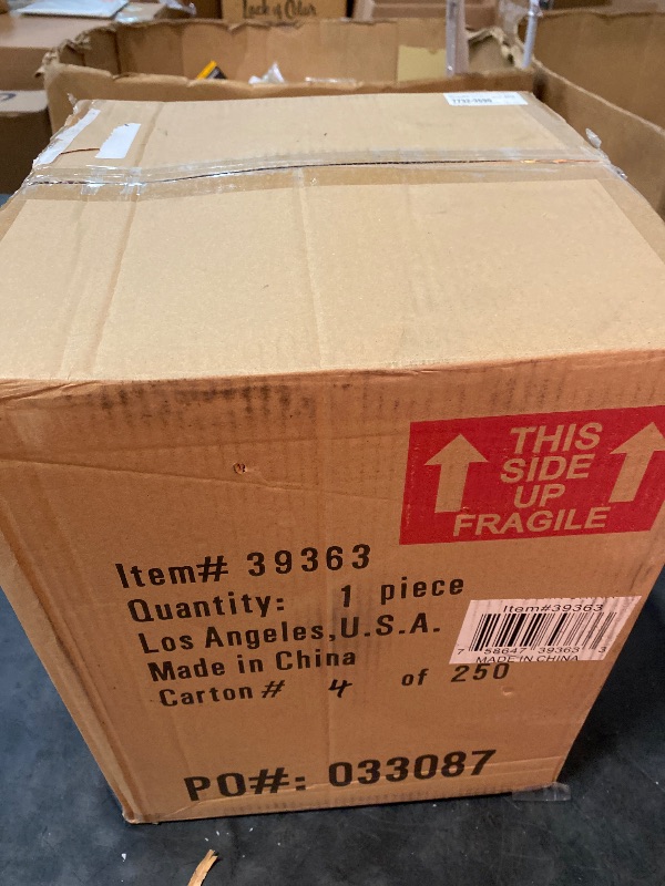 Photo 1 of Brown Bamboo Wood Handmade Open Frame Decorative Vase with White Metal Accents