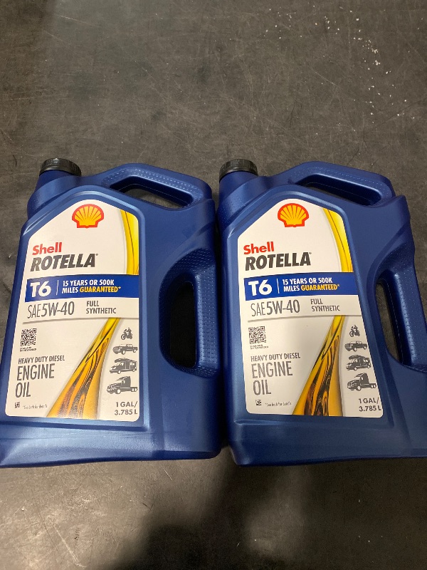 Photo 1 of 2 Count T6 Full Synthetic SAE 5W-40 Diesel Motor Oil 1 Gal
