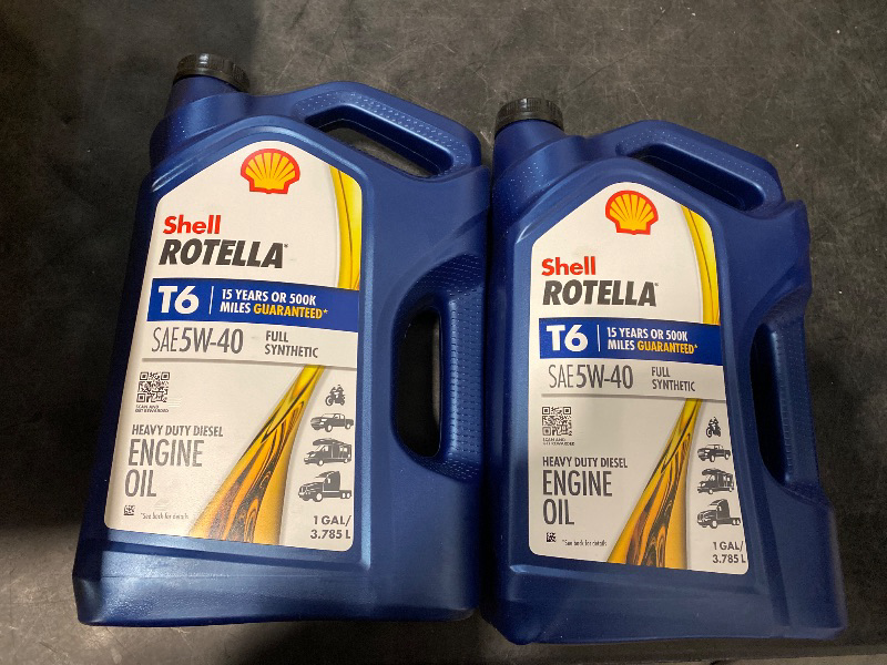 Photo 1 of 2 Count T6 Full Synthetic SAE 5W-40 Diesel Motor Oil 1 Gal