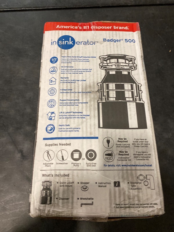 Photo 1 of Badger 500 Garbage Disposal, 1/2 HP