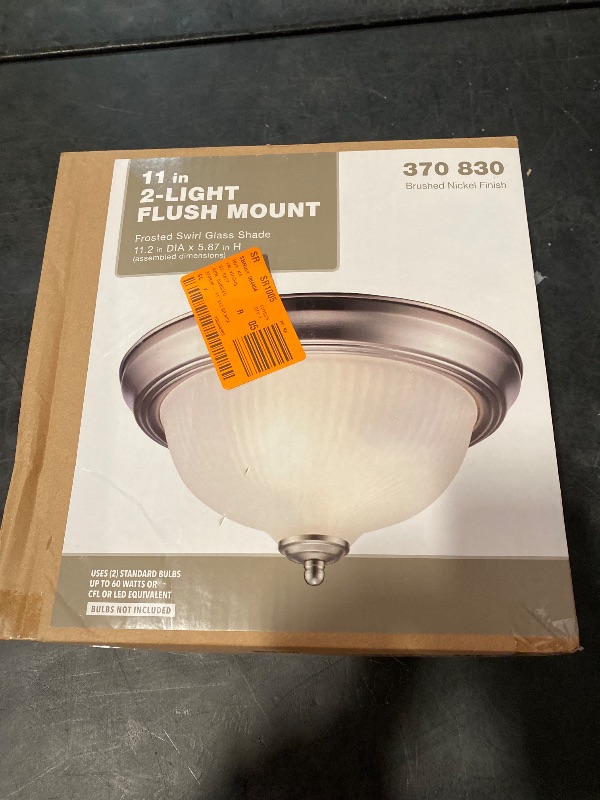 Photo 1 of 2-Light Brushed Nickel Flush Mount