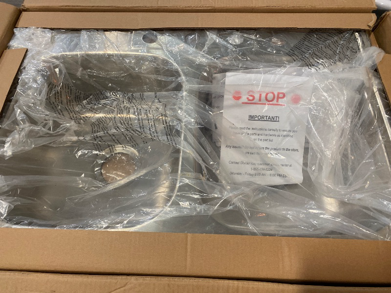 Photo 1 of 33 in. Drop-In 50/50 Double Bowl 20 Gauge Stainless Steel Kitchen Sink with Faucet and Sprayer