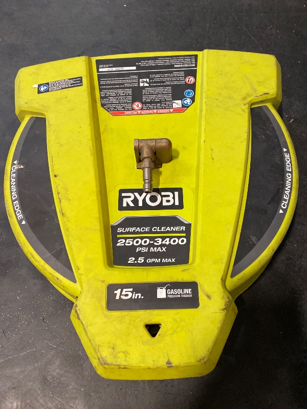 Photo 1 of 15 in. 3400 PSI Gas Pressure Washer Surface Cleaner with Caster Wheels