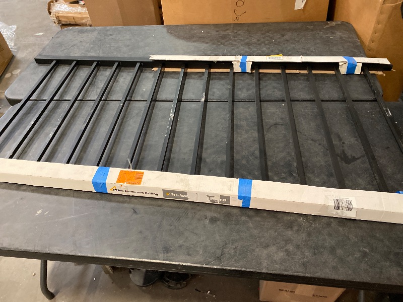 Photo 1 of 6 ft. Matte Black Aluminum Deck Railing Pre-Assembled Panel for 42 in. High System