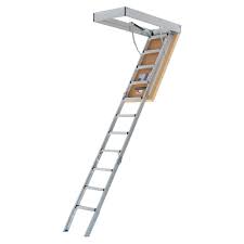 Photo 1 of LOUISVILLE LADDER 25.5X54 ALUMINUM ATTIC LADDER, 375-POUND LOAD CAPACITY