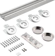 Photo 1 of 60 in. Bypass Sliding 2 Door Complete Hardware Kit with Zinc Track