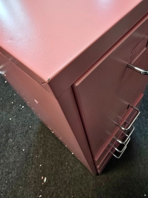 Photo 1 of 5-Drawer File Cabinet, Metal Mobile File Cabinet with Wheels, Filing Cabinet Under Desk for Home/Office (Size:11.02" L x 16.1" W x 27.2" H,Color:Pink)