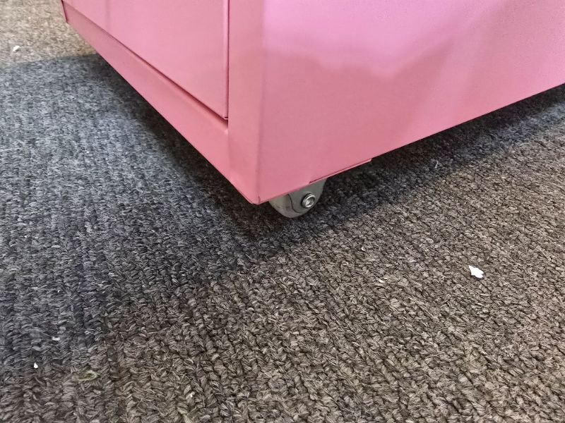 Photo 1 of 5-Drawer File Cabinet, Metal Mobile File Cabinet with Wheels, Filing Cabinet Under Desk for Home/Office (Size:11.02" L x 16.1" W x 27.2" H,Color:Pink)