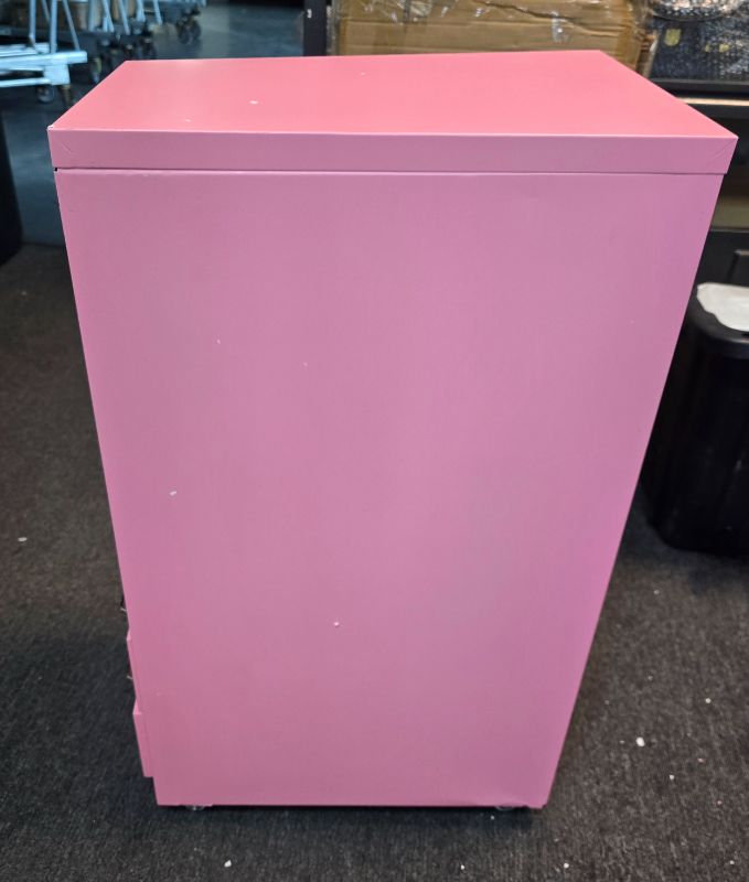Photo 1 of 5-Drawer File Cabinet, Metal Mobile File Cabinet with Wheels, Filing Cabinet Under Desk for Home/Office (Size:11.02" L x 16.1" W x 27.2" H,Color:Pink)