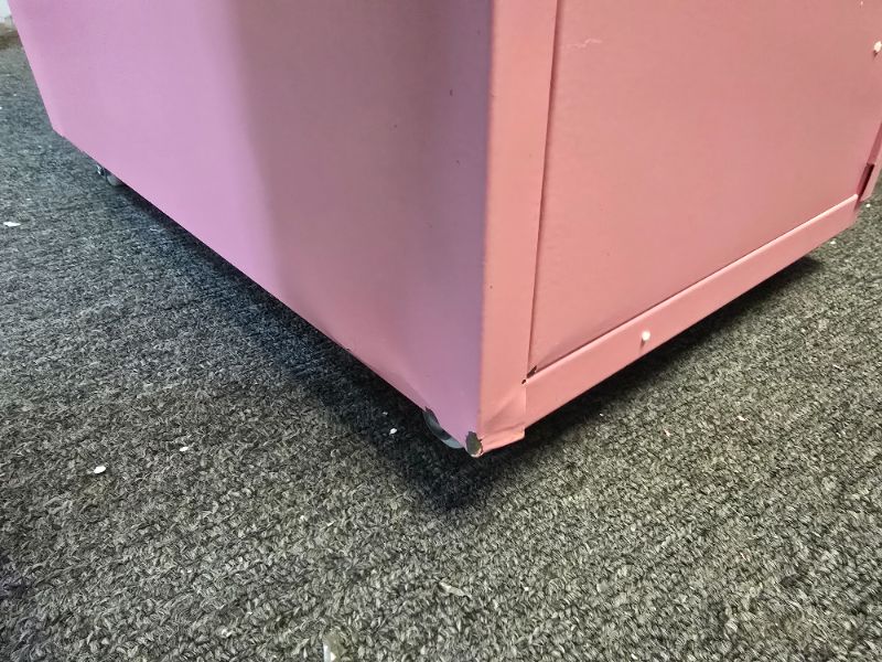 Photo 1 of 5-Drawer File Cabinet, Metal Mobile File Cabinet with Wheels, Filing Cabinet Under Desk for Home/Office (Size:11.02" L x 16.1" W x 27.2" H,Color:Pink)