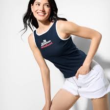 Photo 1 of M Women's Boat Neck Graphic Tank Top Navy Blue