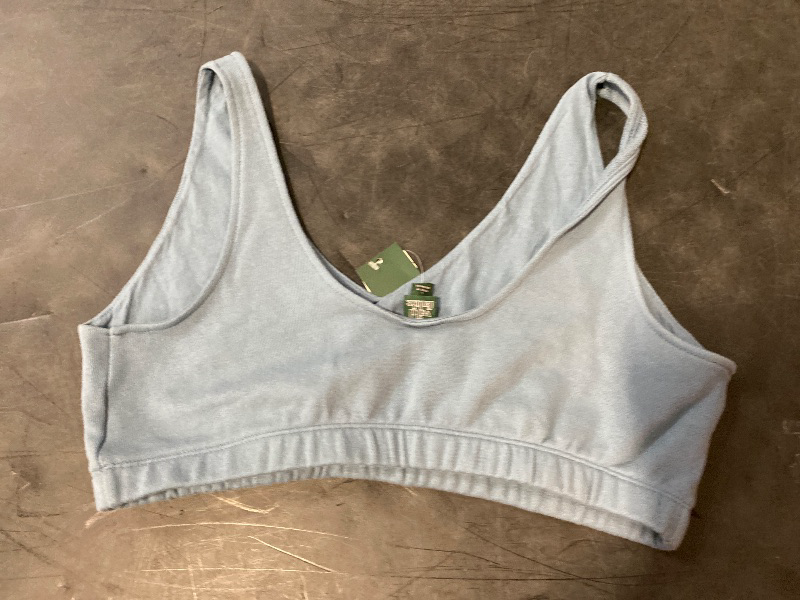 Photo 1 of L Women's French Terry Slim Fit Deep V-Neck Tank Top Slate Blue