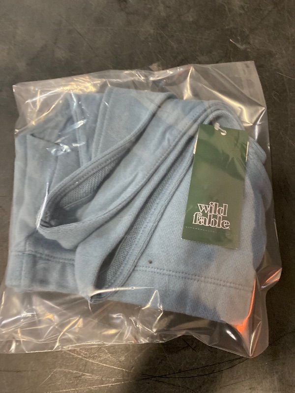 Photo 1 of L Women's French Terry Slim Fit Deep V-Neck Tank Top Slate Blue