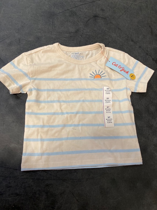 View 2 of 2T Toddler Boys' Short Sleeve Embroidered Sun T-Shirt Almond